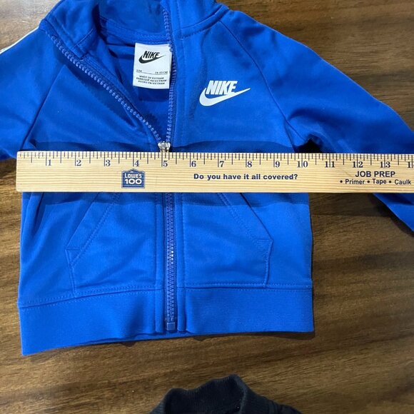 Kids Jacket Bundle - Nike Baby Blue Zip-Up & Black Quilted Jacket w/ Zipper 12mo - Picture 5 of 7